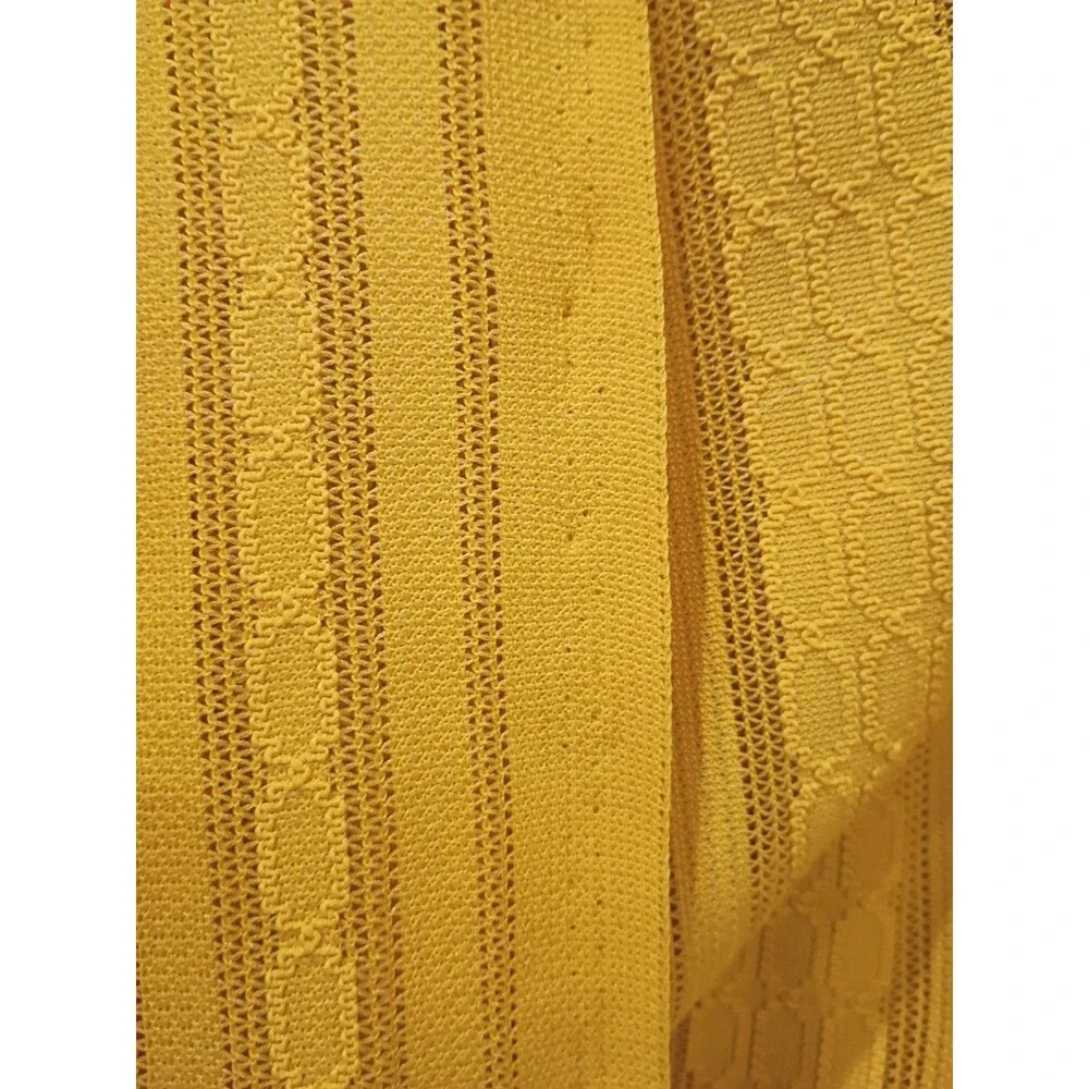 Vintage Lace Tablecloth Rectangle XL, Retro Modern Yellow Machine Lace 100